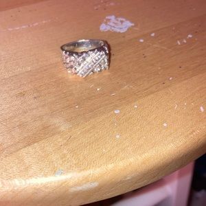 Size 10 mens Moissanite silver ring